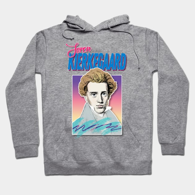 Søren Kierkegaard -  80s Styled Retro Nostalgia Graphic Design Hoodie by DankFutura